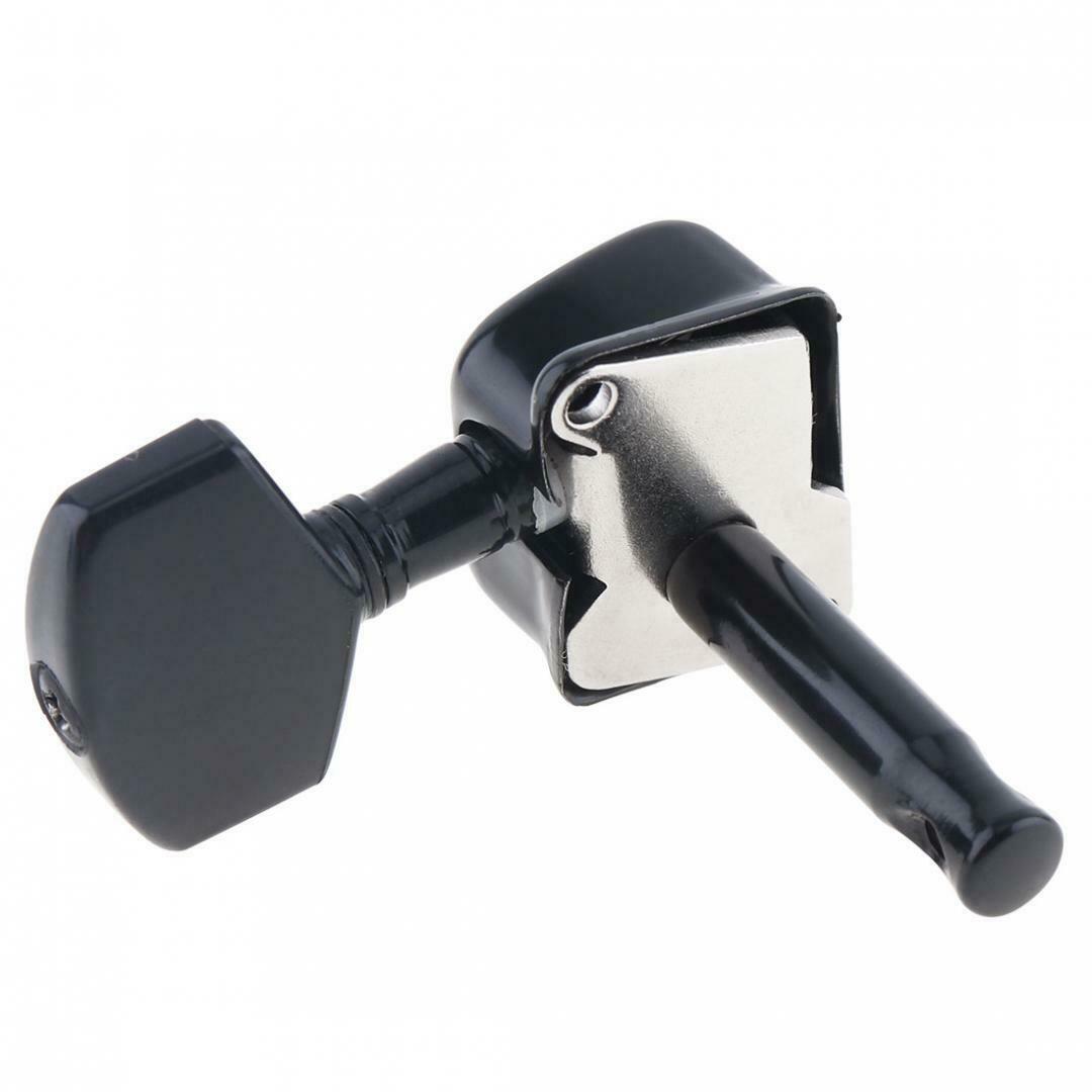 6pcs Black Guitar Tuning Pegs Aluminum Alloy Semi-closed Machine Heads Tuners