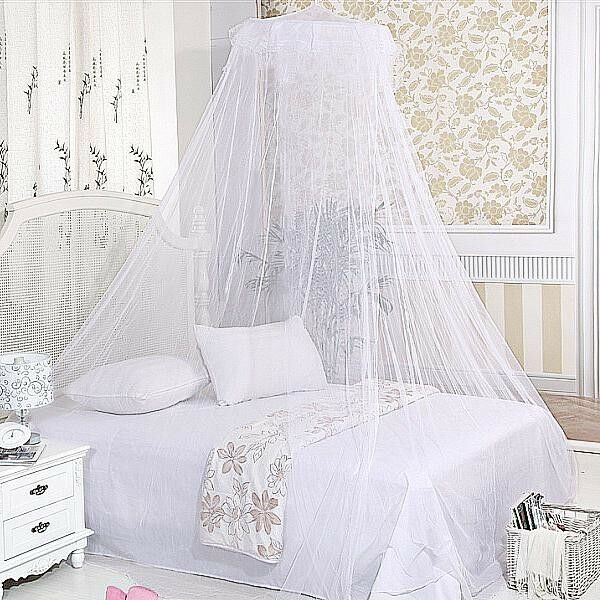 White Mosquito Net Fly Insect Protection Single Entry Double King Size Canopy DD