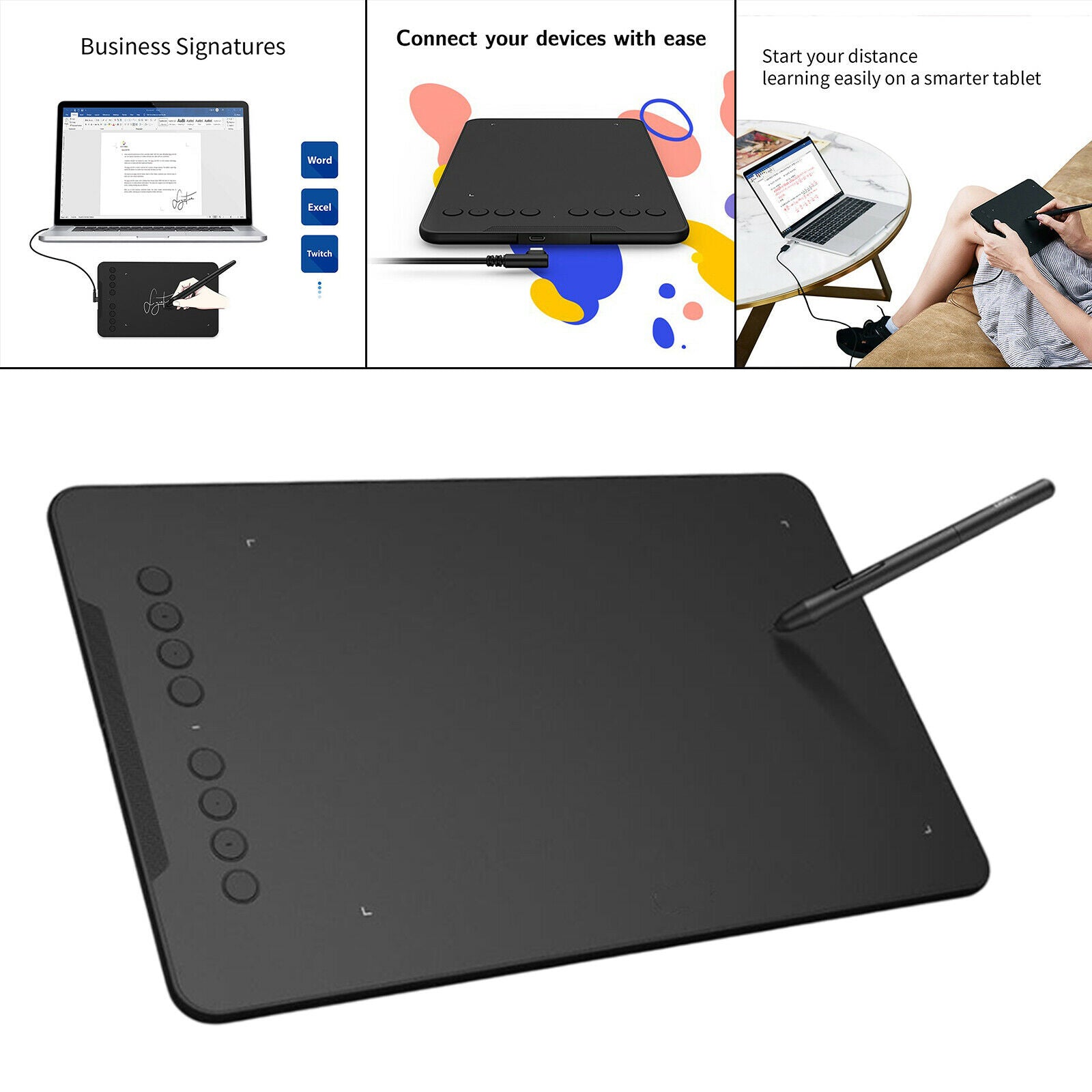 EX08S 7x 4.37" Digital Graphic Drawing Tablet 220RPS Painting Pen Board