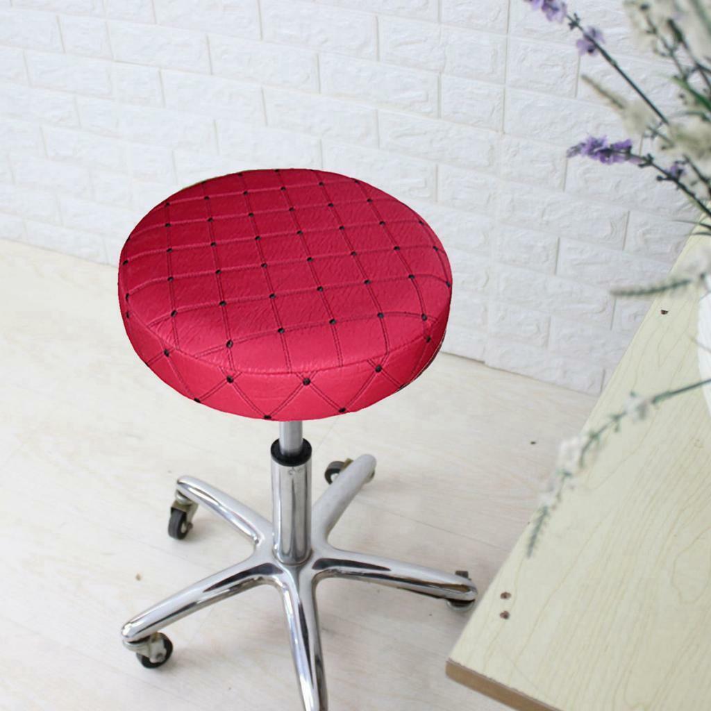 2pcs Red 35cm Bar Stool Cover Round Lift Chair Seat Sleeve Salon