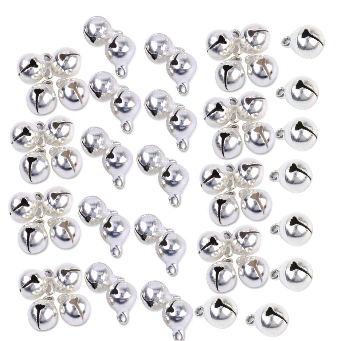 100pcs 8mm Metal Christmas Jingle Bells Ornament Findings Craft Decorations An
