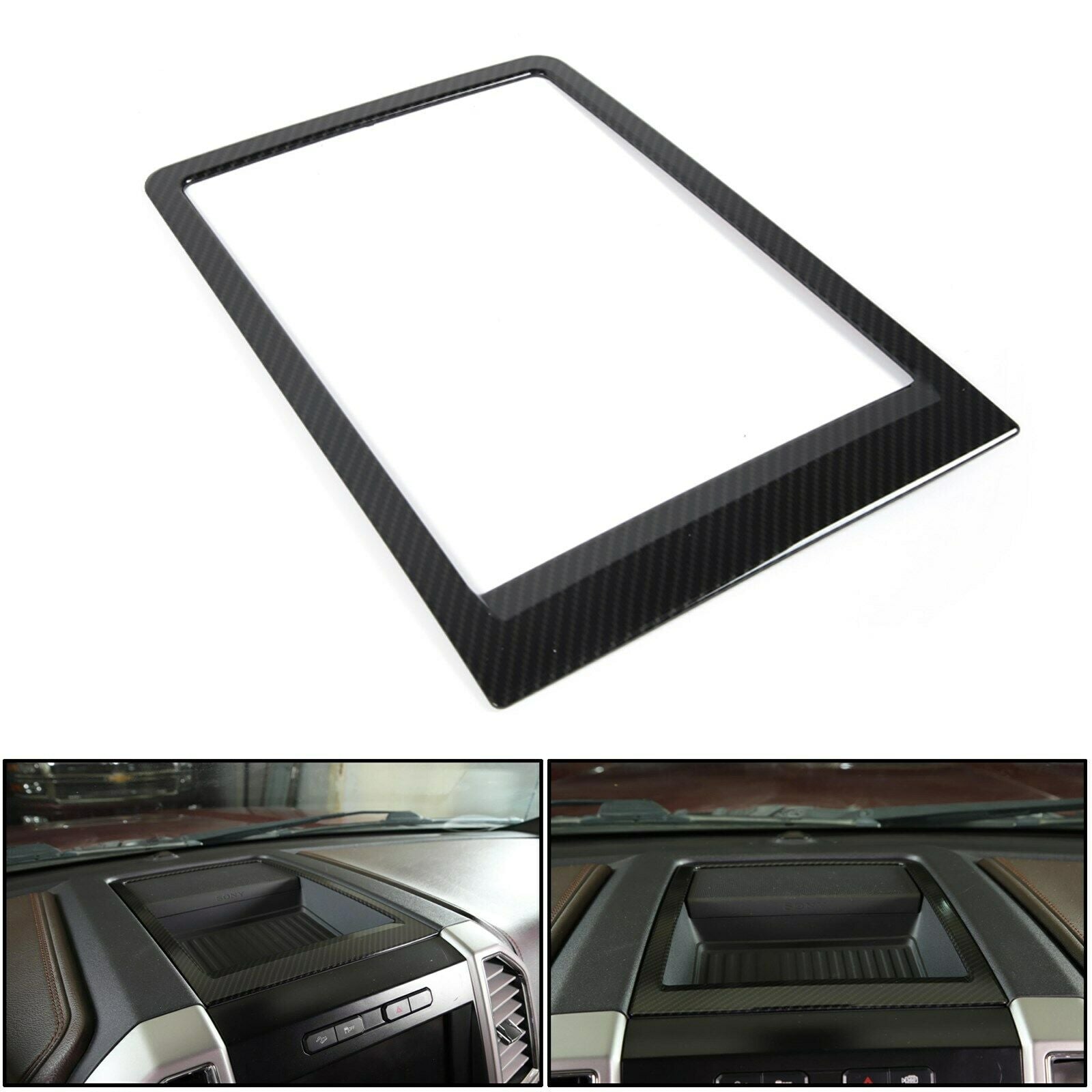 Carbon Fiber ABS Center Console Storage Box Cover Trim For Ford F150 2015+ CN