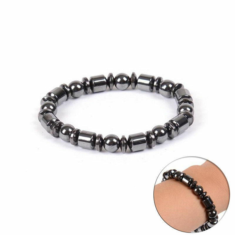 Biomagnetism Magnetic Round Black Magnetic Beaded Bracelet Men Women Health Care