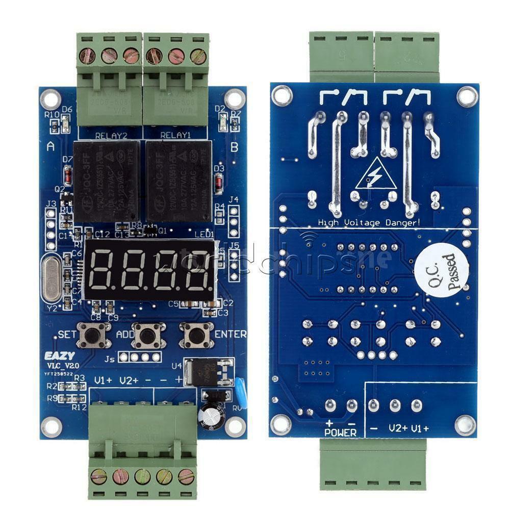 12V Digital Dual Programmable Relay Control Cycle Delay Timer Timing Switch LED