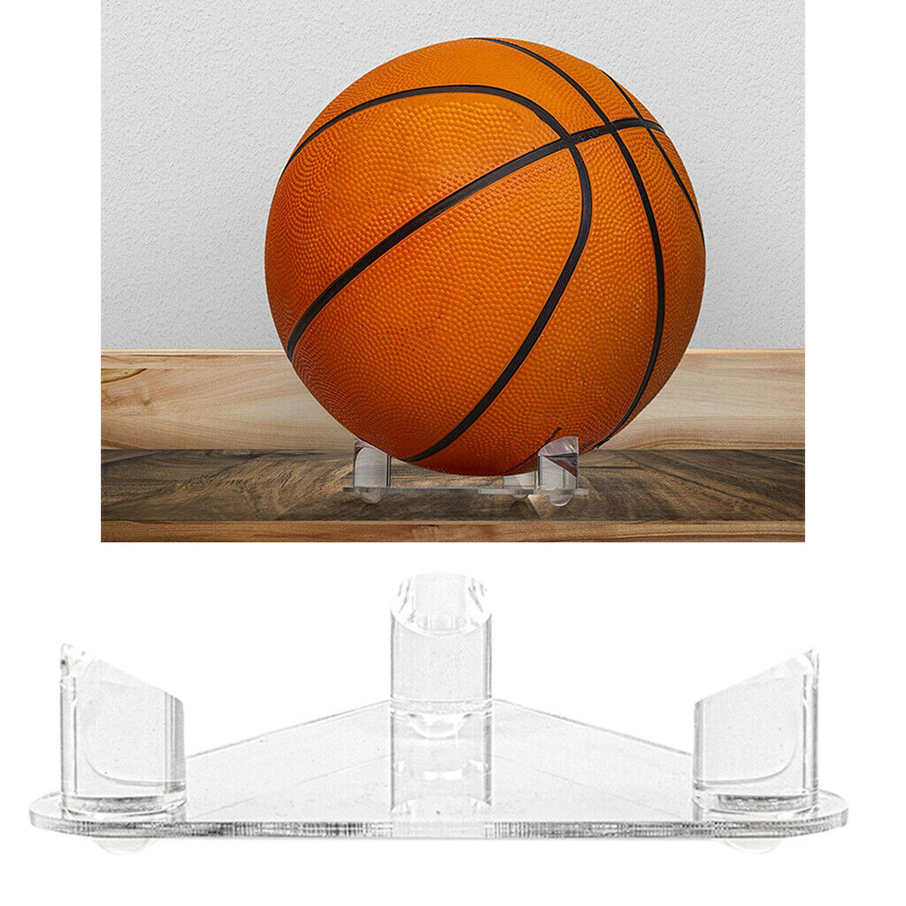 Acrylic Clear Ball Display Stand 3 Peg Rugby Basketball Football Holder