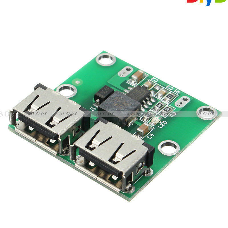 Dual USB Charger Board DC 6V 12V 24V To 5V 2A Step Down Buck Converter Module