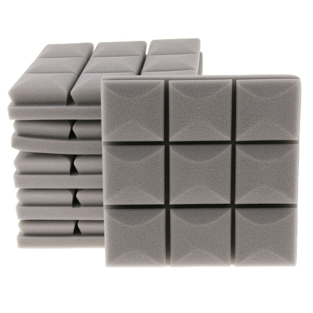 6pcs Acoustic Foam Sound Absorption Panels for Home Audio Equipment Gray