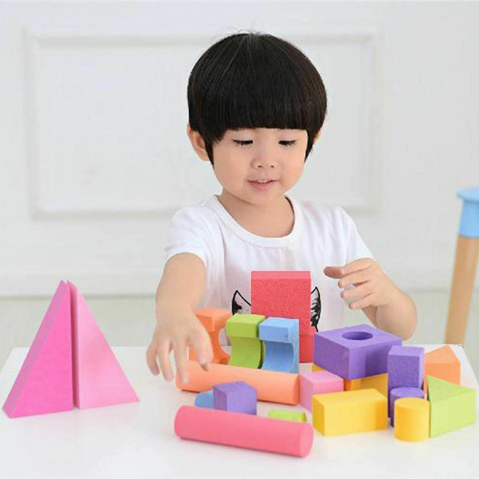 25pcs Soft EVA Foam Building Blocks 3.5cm Thick Stacking Blocks Toys Set