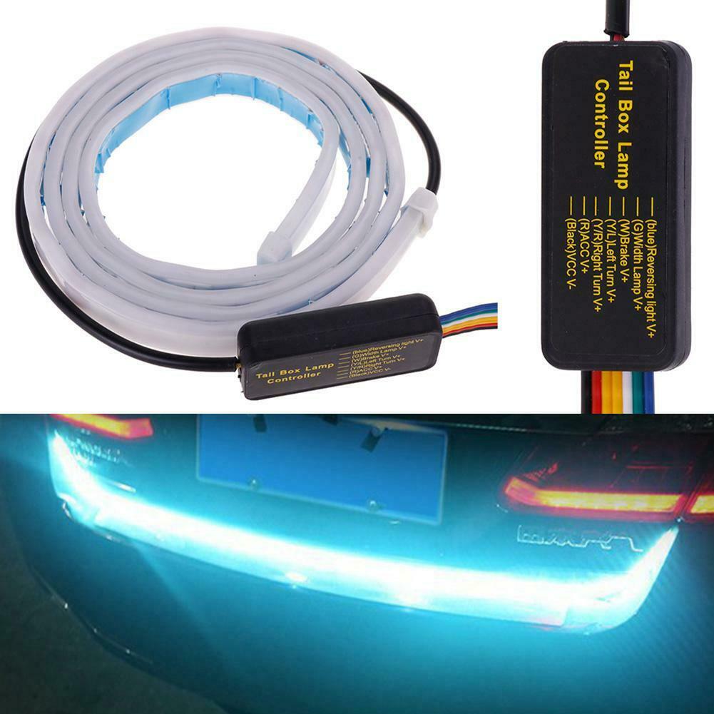 4 Color Flow Type LED Strip Tailgate Turning Signal Lights Bar Trunk Strips 12V