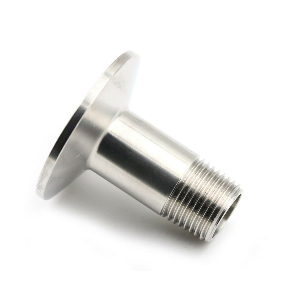 1/2" Sanitary Male Threaded NPT Ferrule Pipe Fitting to 1.5" Tri-Clamp SS304N SJ