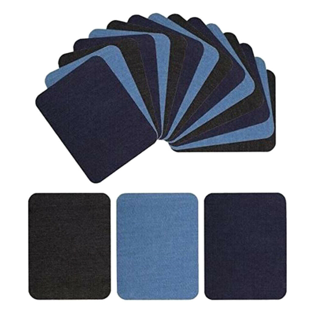 18pcs Iron Patch Stickers Transfer Leather Rectangular Patches