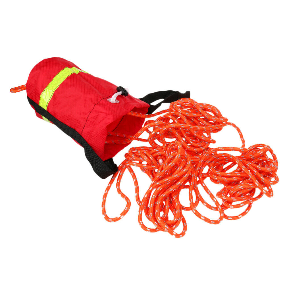 Kayak Boat Buoyant   Reflective Throw Bag Throw Line Throw Rope 21m Red