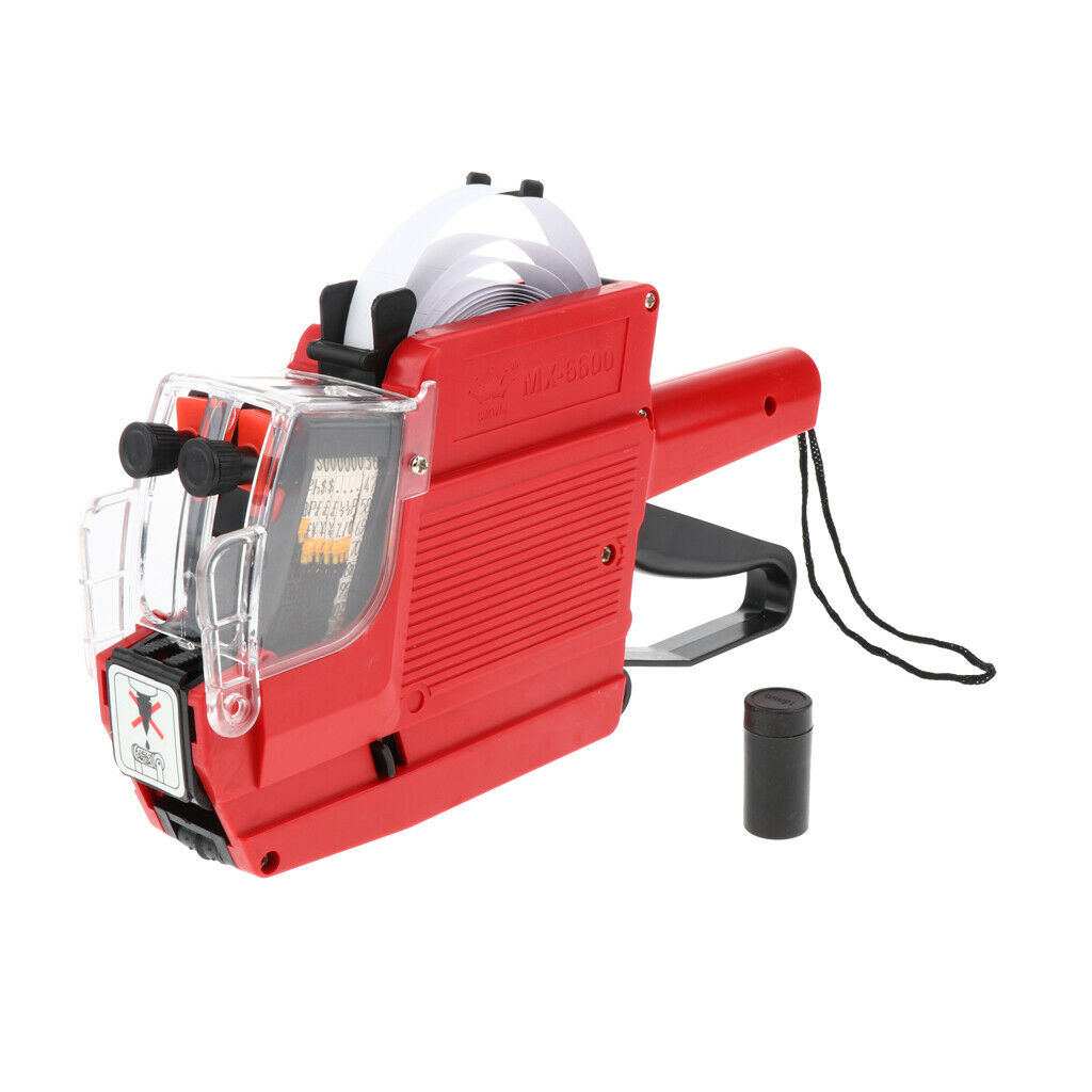 MX-6600 10 Digits 2 Lines Price Tag Gun Price Labeller Clearly Quickly, Red