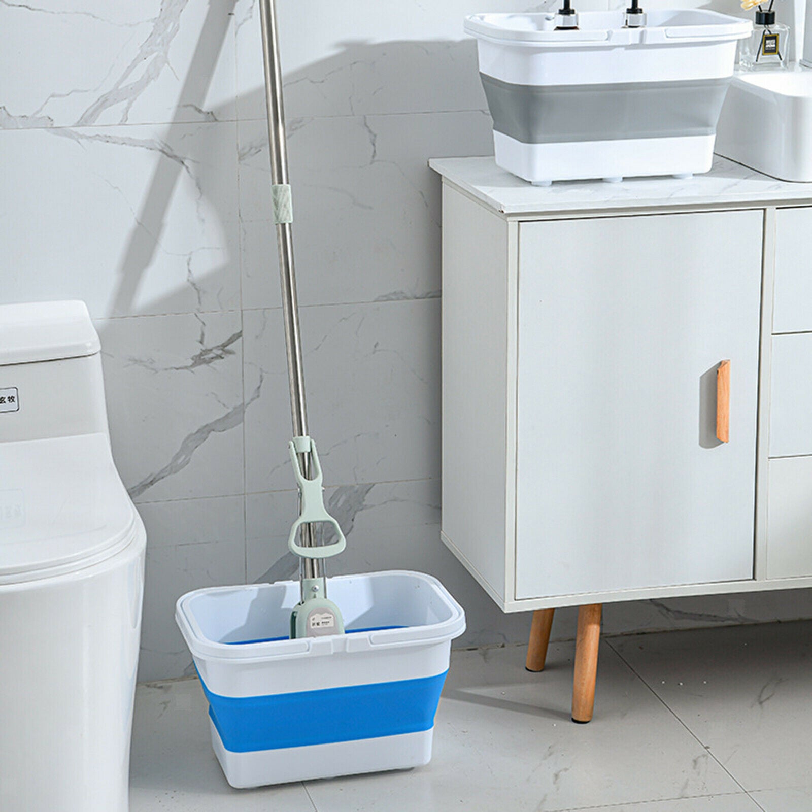Portable Foldable 13L Washing Bucket Carrier Pail for Caravans Activities