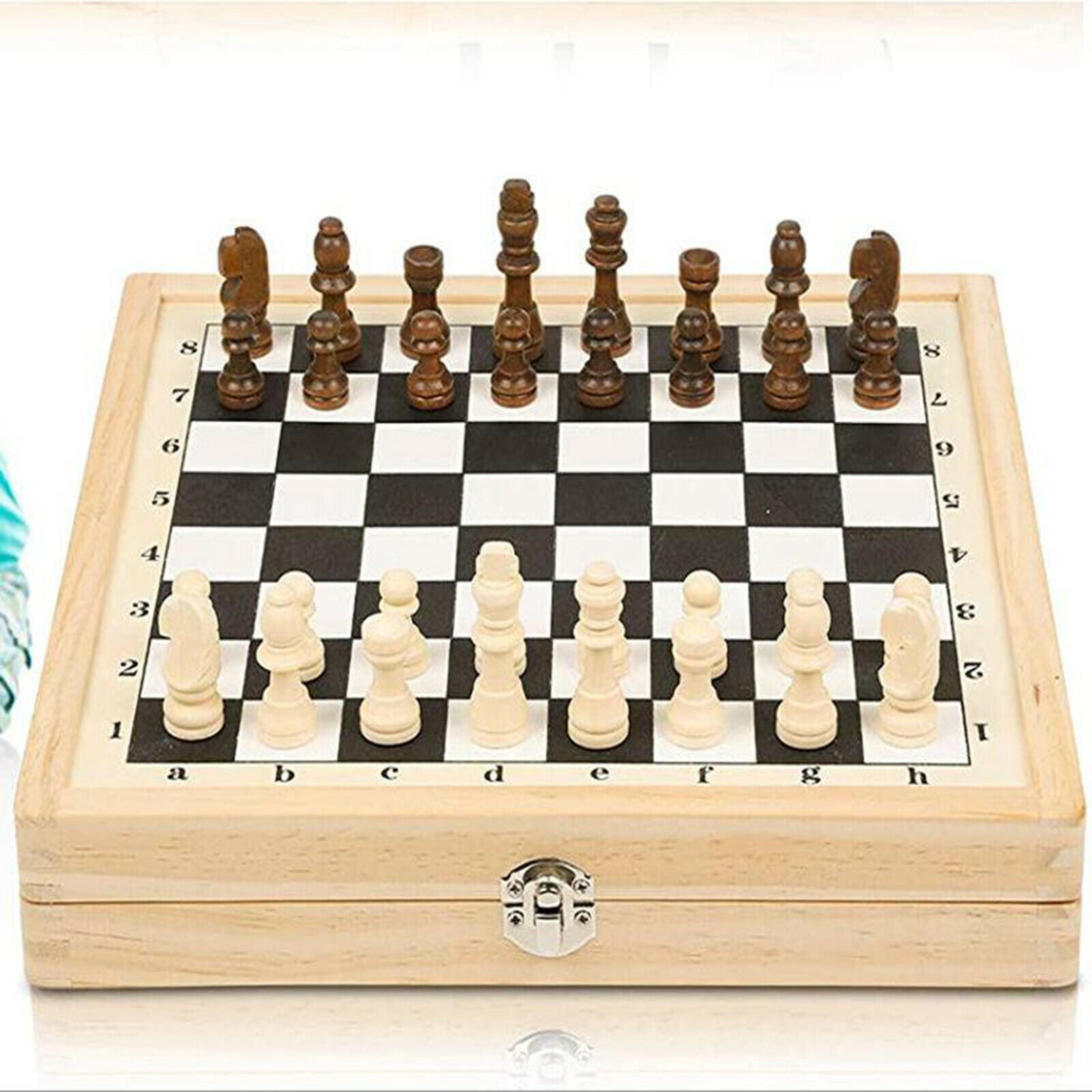 2 in 1 Set Folded Fast Sling Puck Game Wooden Chess for Family 24x12inch