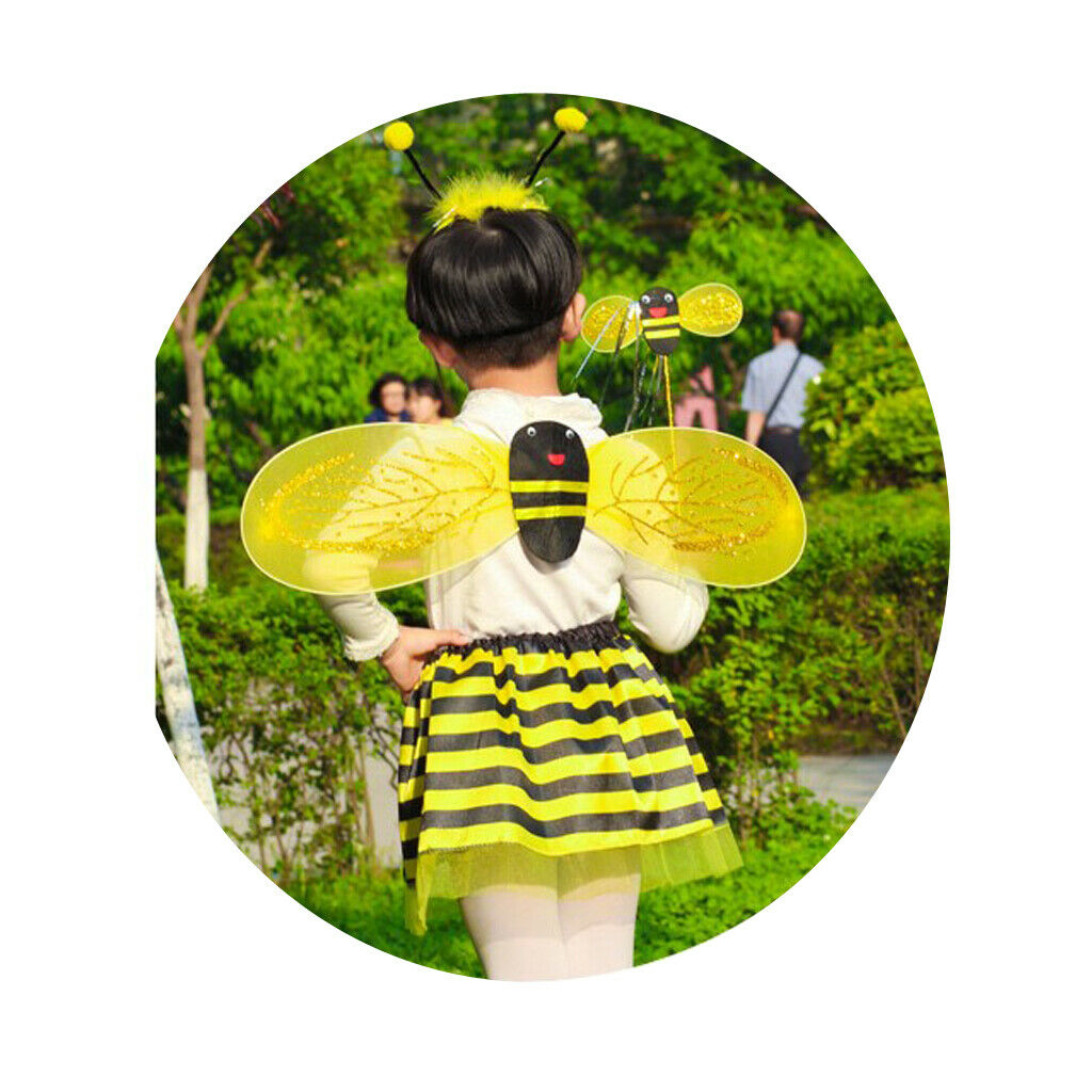 3x Bumble Bee Honey Girls Toddler Fairy Halloween Fancy Dress Party Costume