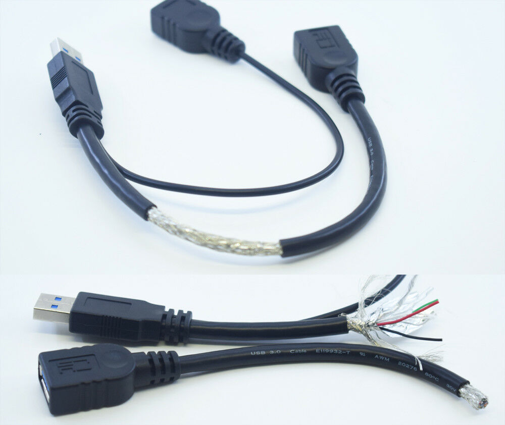 1pc Super Speed USB 3.0 Male to USB 3.0 Female USB 2.0 Female Y Adapter Cable