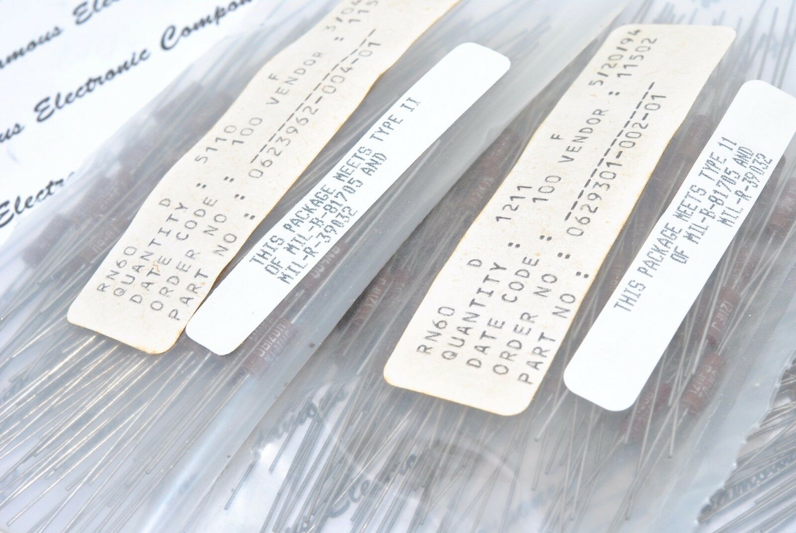 10pcs - IRC RN60D 825R (825 ohm) 0.5W (1/2W) 1% MIL Resistor