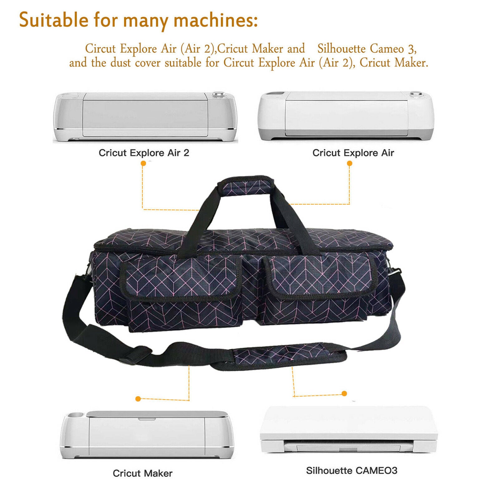 Portable Die-Cut Machine Device Carrying Case Handbag for Silhouette Cameo 4
