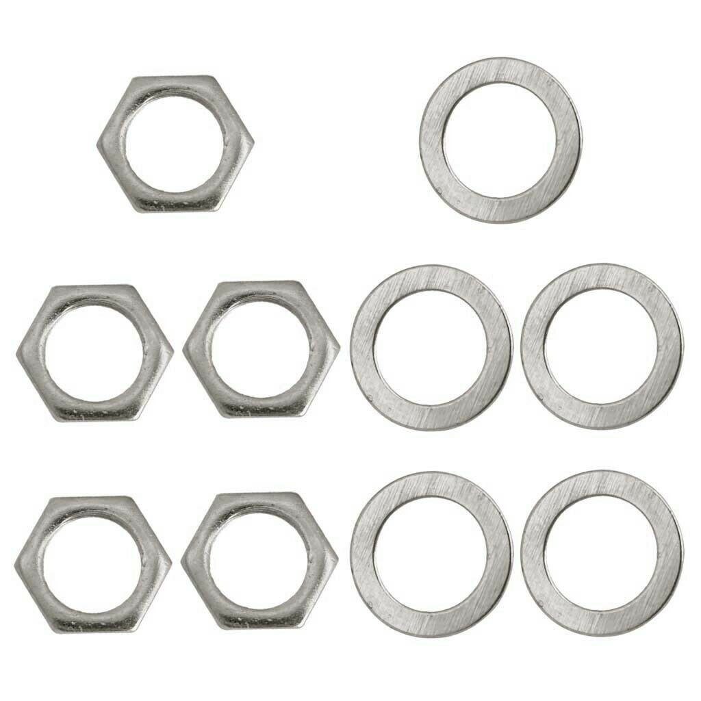 10 Pieces Iron Electric Guitar Bass Outputs Jack Socket Nuts A+C Accessories
