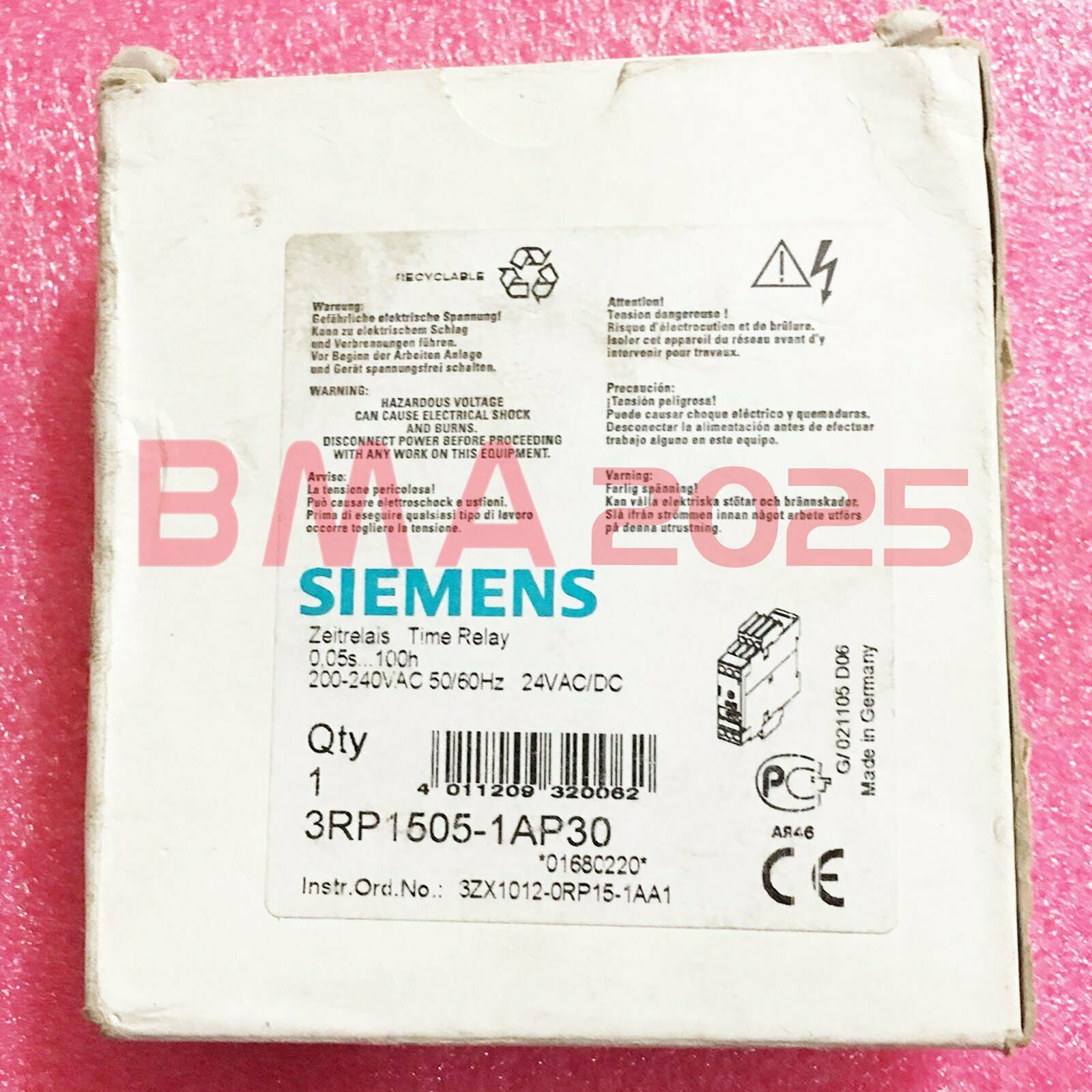 1PC New Time Relay 3RP1505-1AP30 1year warranty DHL free Ship SM9T