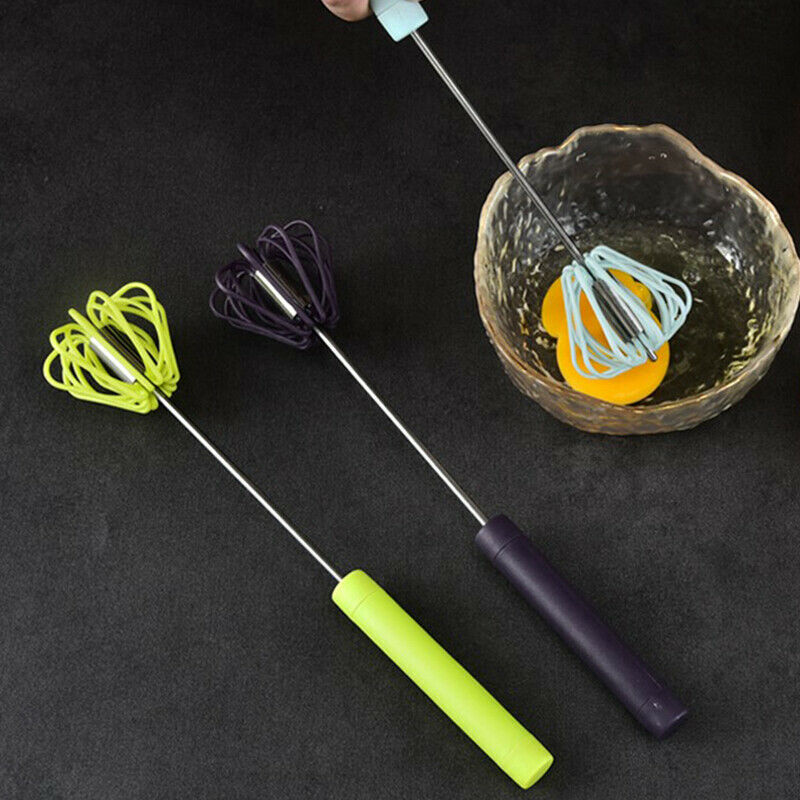 1pc Semi-automatic Egg Beater Whisk Manual Hand Mixer Self Turning Egg St.l8