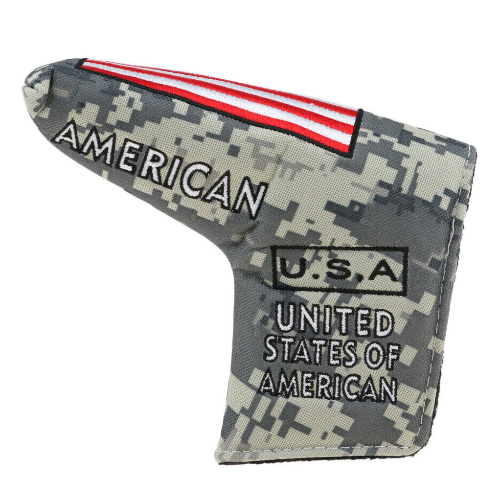 Golf Headcover Protector USA Blade   Mallet Putter Cover For Golfer Gift