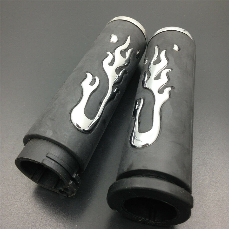 1" 25mm Aluminum&Rubber Flame Hand Grip Motorcycle Dirt Pit Bike Handlebar Grip