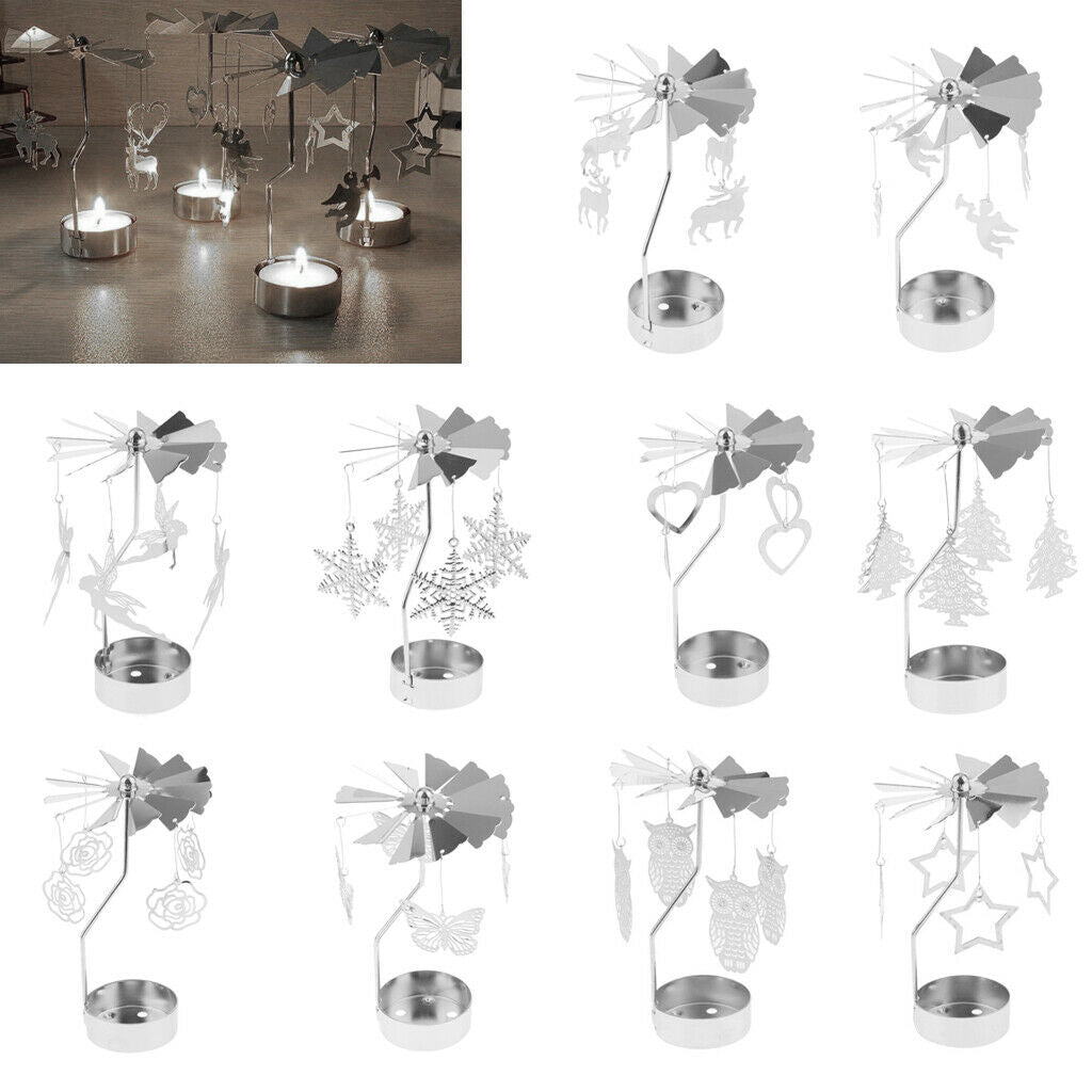 4x Metal Tea Light Snowflake Elk Tree Owl Xmas Decor Candle Holder
