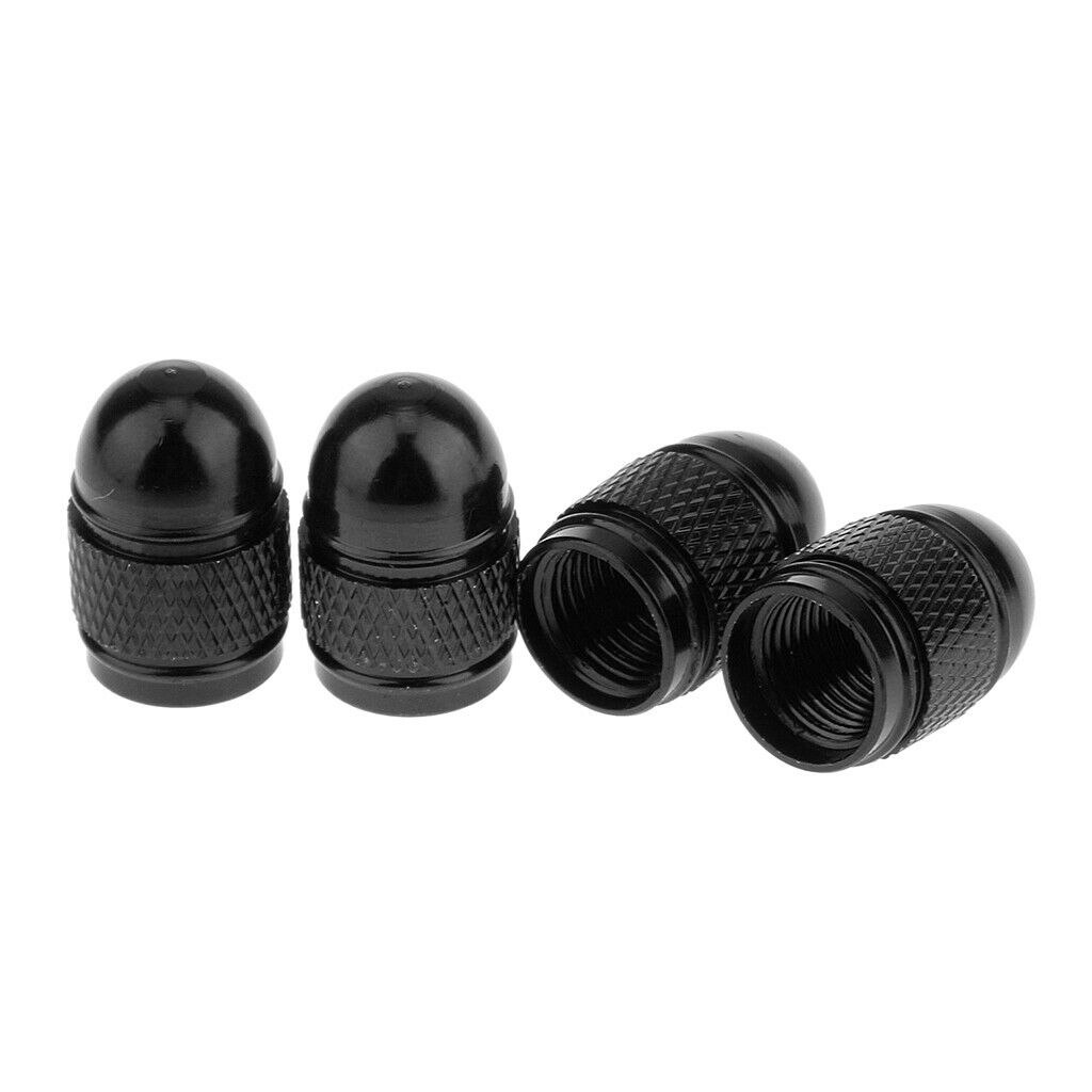 8 Pieces Red Black Aluminum Bullet Tire Valve Stem Air Port Cover Cap