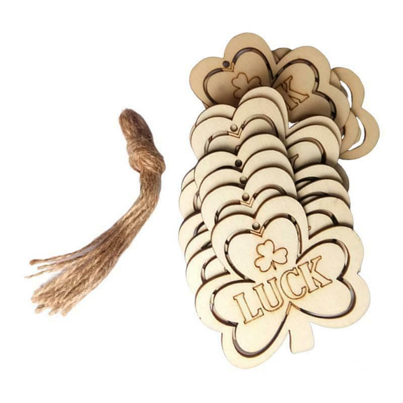20Pack Cutout Wood   Slice Hanging Pendant Home Xmas Tree Craft Decorations