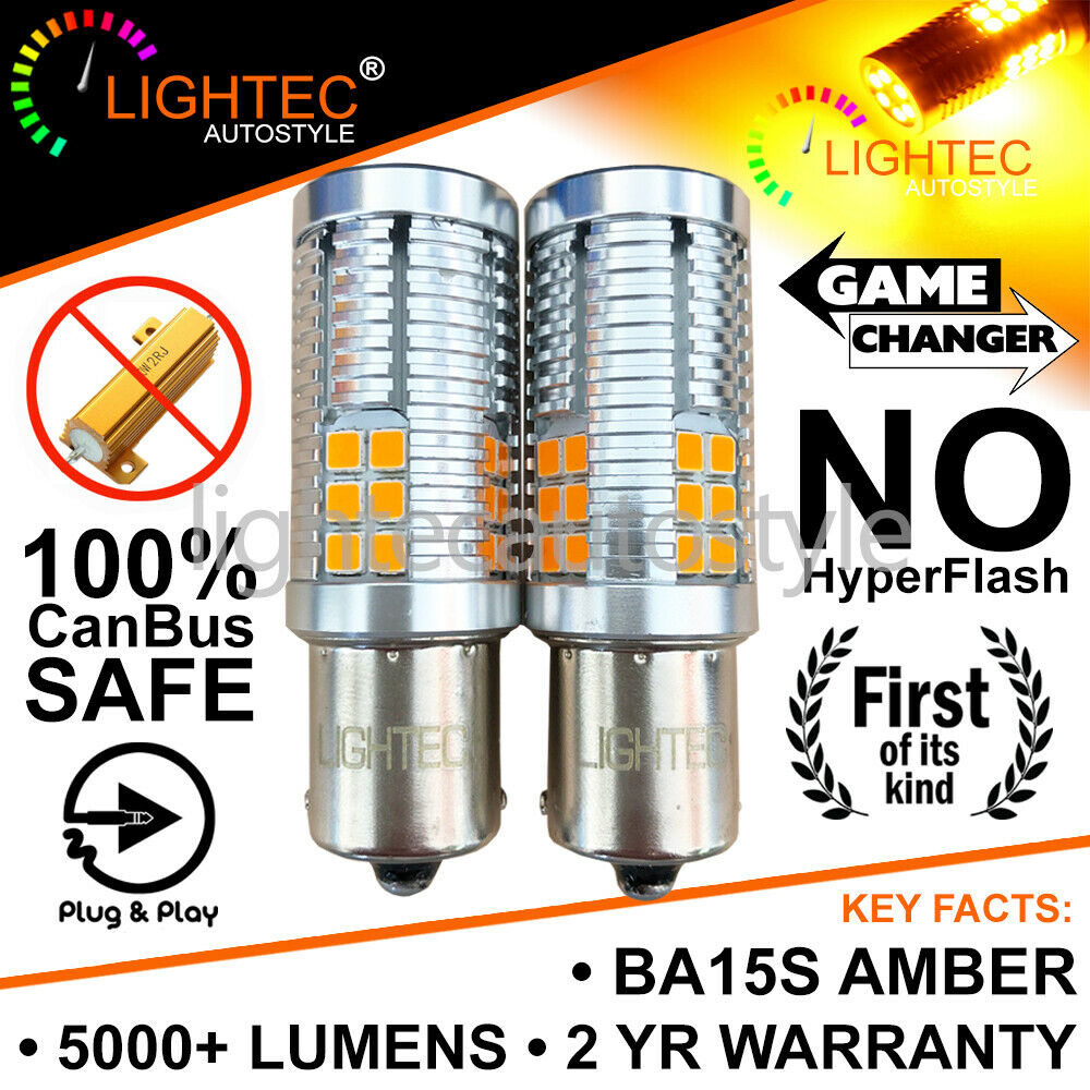 2x BA15S P21W 30SMD AMBER LED CANBUS TURN SIGNAL INDICATOR LIGHT BULBS ORANGE