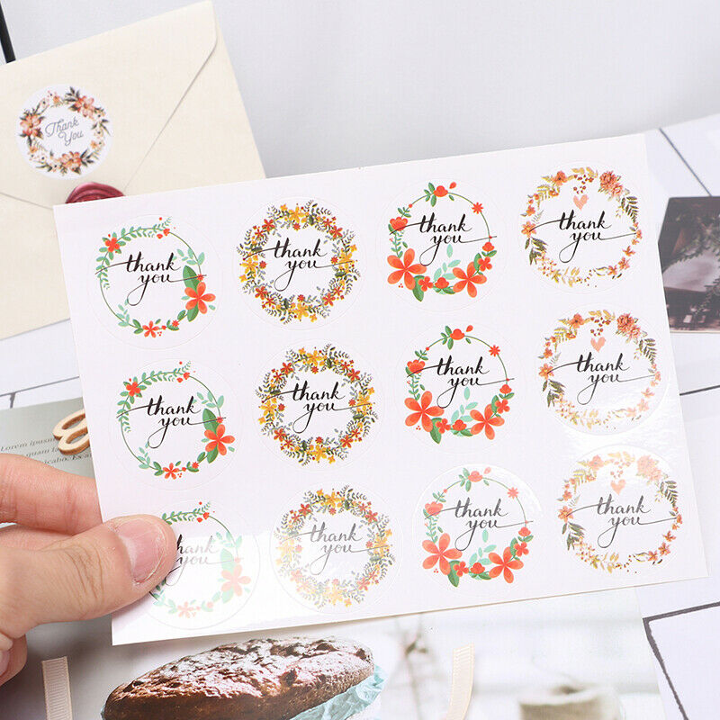 120pcs Thank you flower gift sealling label Adhesive Baking Seal Stick.l8