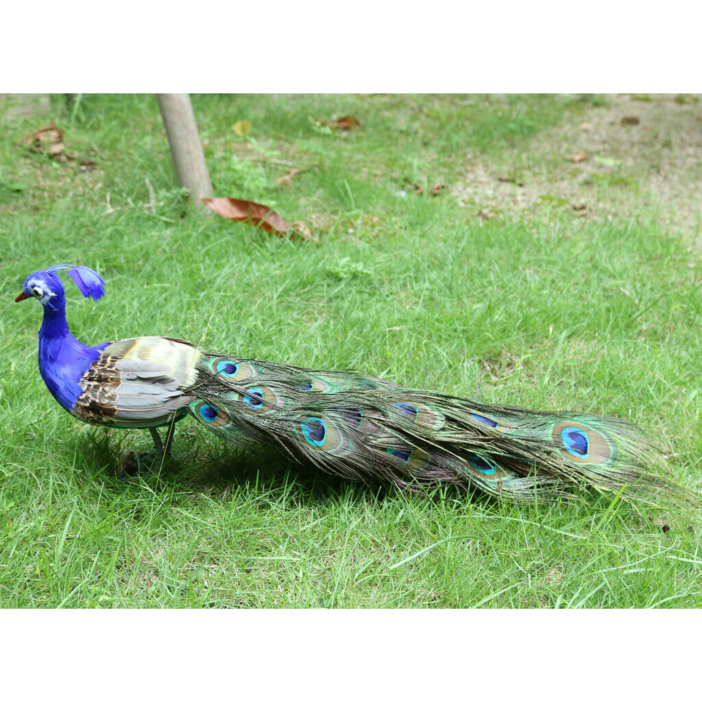 Artificial Colorful Luminous Peacock Birds Flowers Crafts Photo Party Wedding