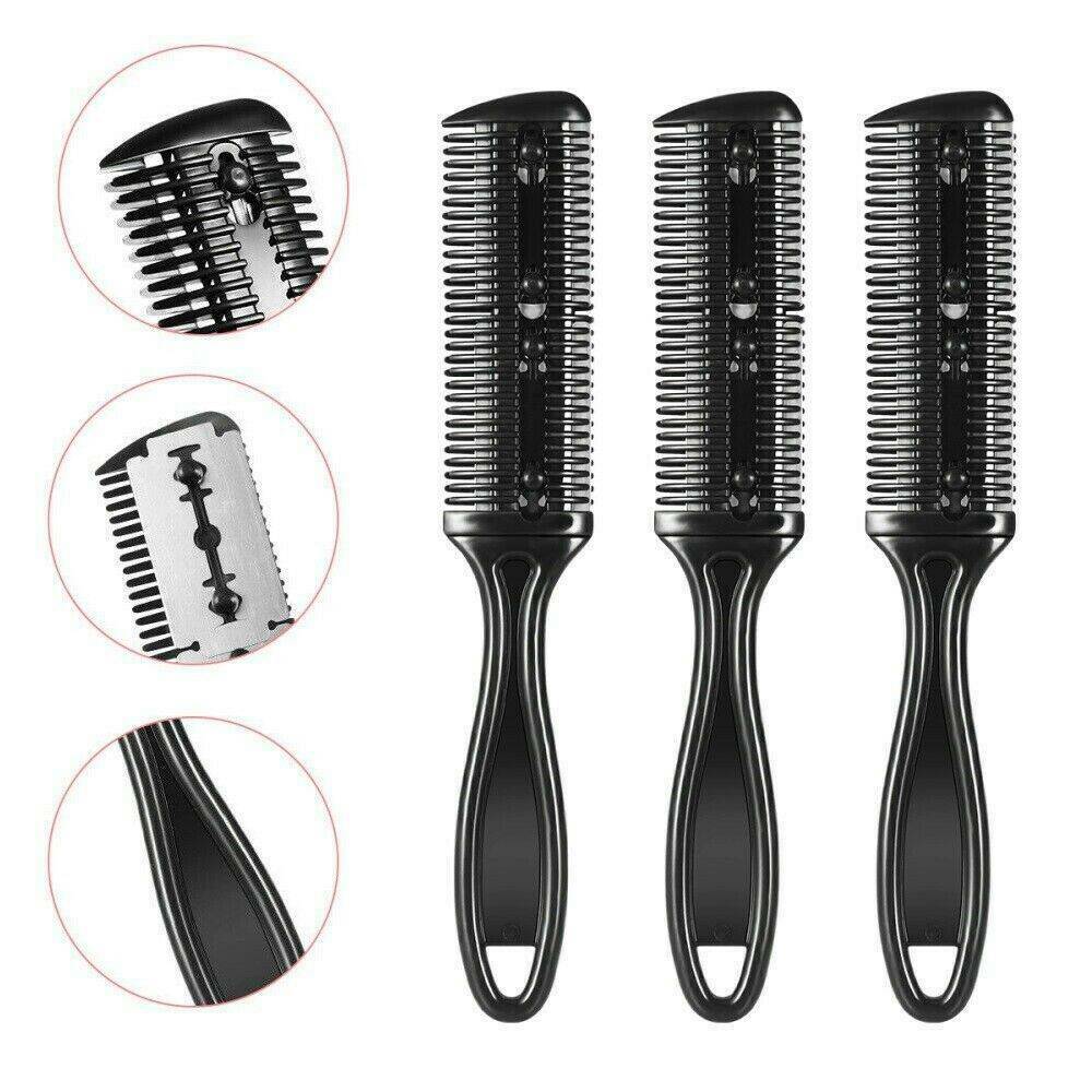 3x Hair Comb Razor Cutter Cutting Thinning Shaper Grooming Hair Styling Tool Set