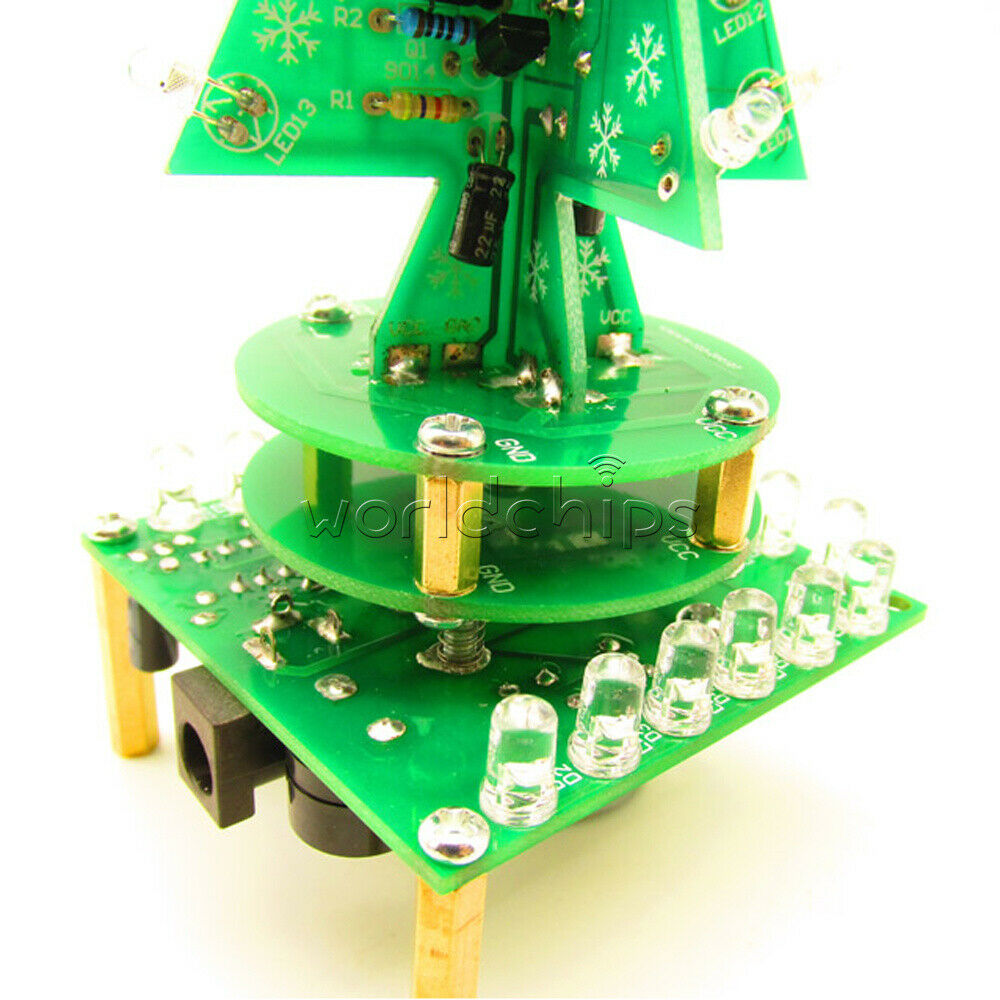Rotating Music Colorful Christmas Tree LED Water Lamp+Breathing Light DIY Kits