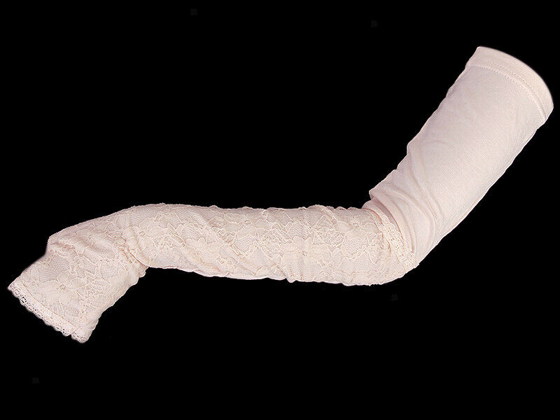 Nude Long lace UV Protection Sun Bridal Golf Driving Gloves Arm Sleeves