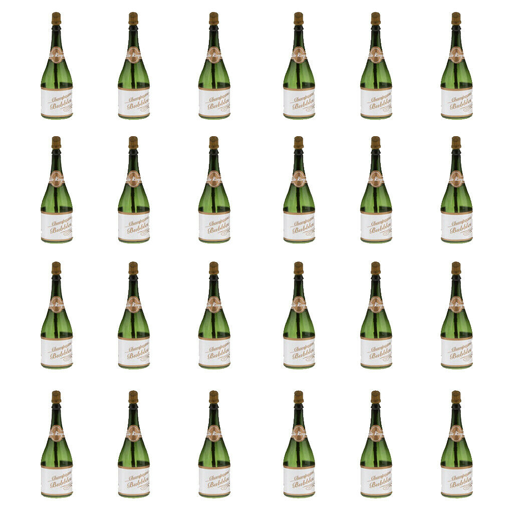24x Empty Bubble Blowing Mini Champagne Soap Bottles Wedding Party Play Toys