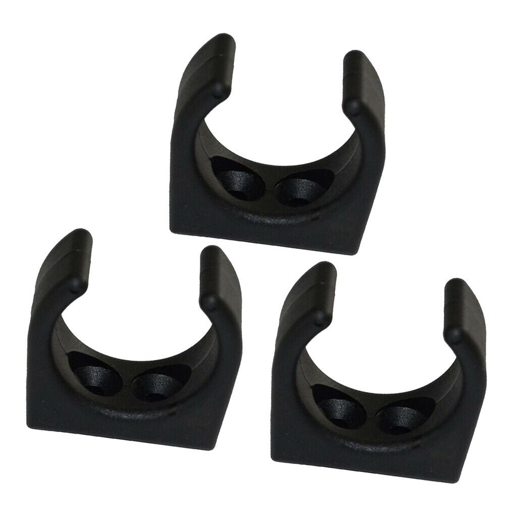 3x Nylon Storage Clips Paddle Pole Holder Hooks Stowing Bracket Clamps Black