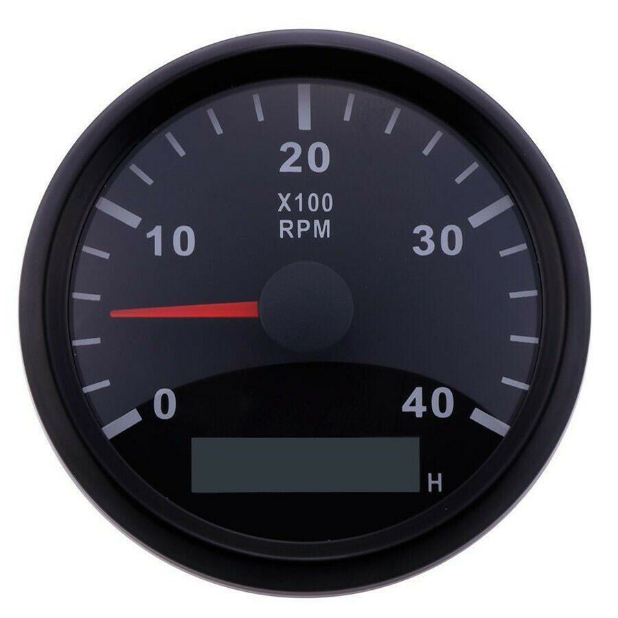 85mm Car Truck Marine Tachometer Gauge LCD Hour Meter Tacho 12/24V 0-4000RPM USA