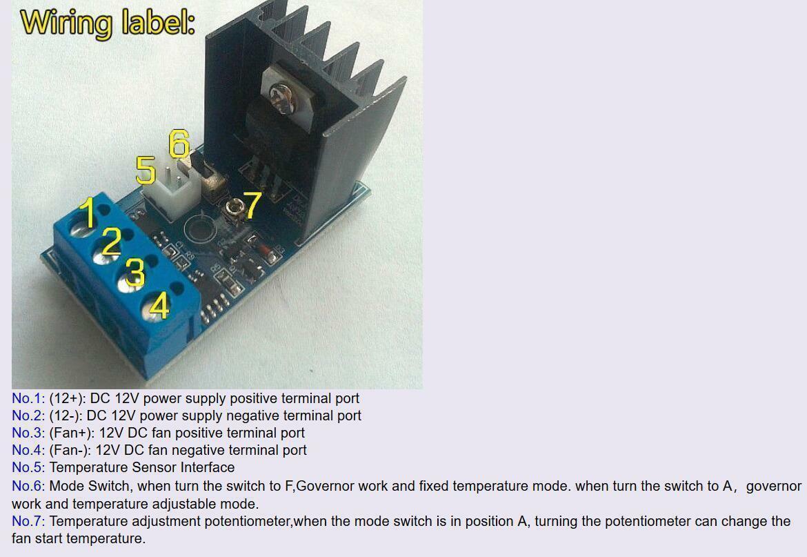 DC 12V Automatic PC Custodia CPU Fan Temperature Control Speed Governor S
