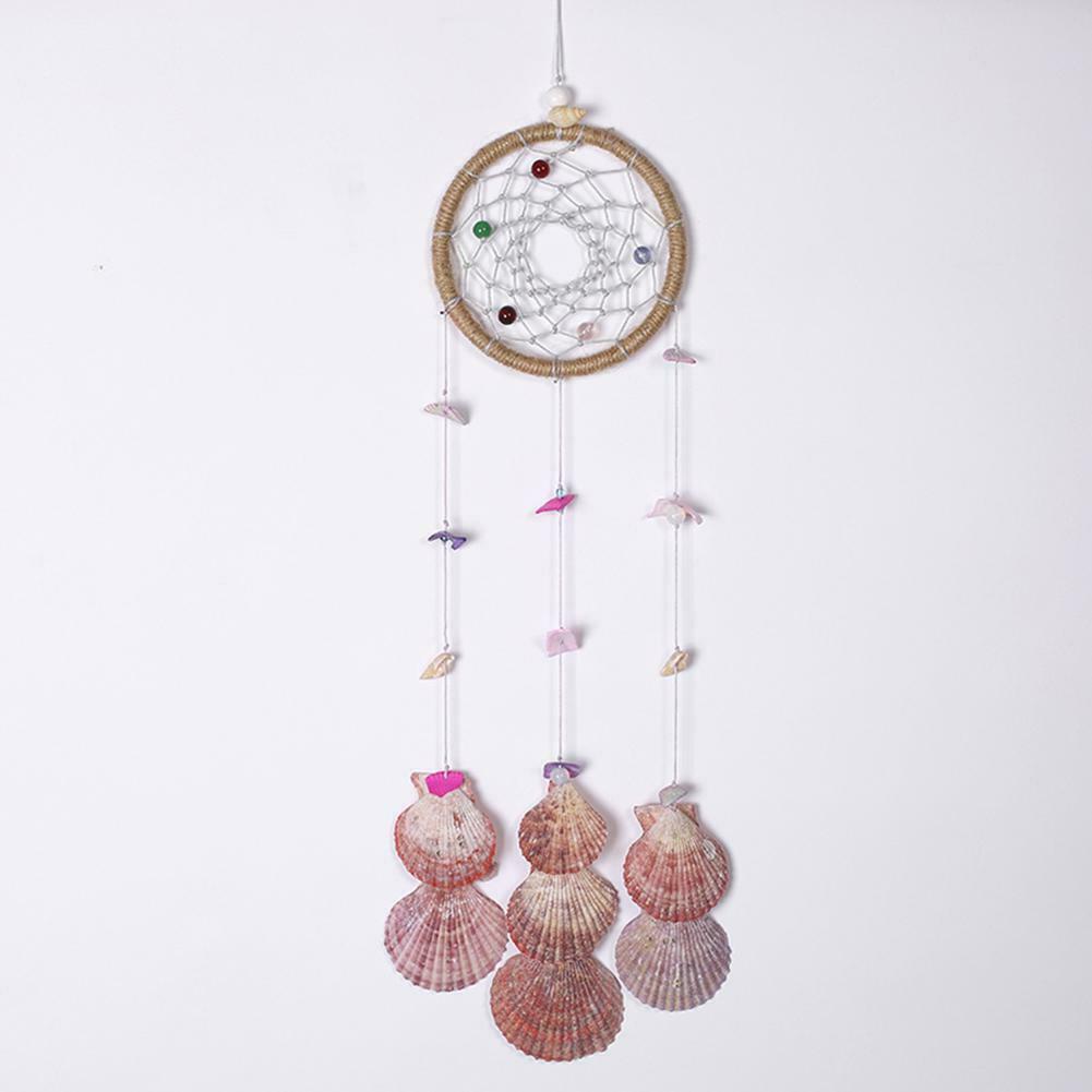 Shells Dream Catcher Round Bright Shell Wind Chimes Home Car Decor Ornament @