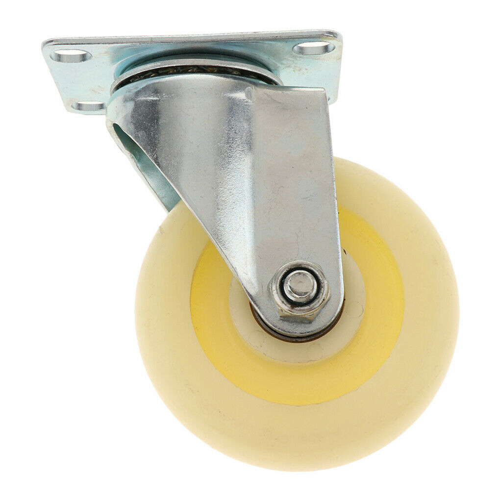1 Piece 4 inch Rubber Single Wheel Top Plate Fixed Casters