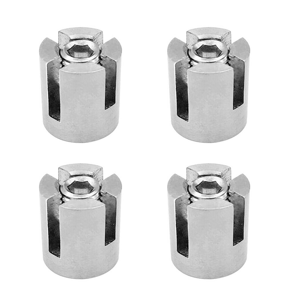 3mm Wire Rope Holder Cross Clip 316 Marine Grade Stainless Steel Made 4pcs