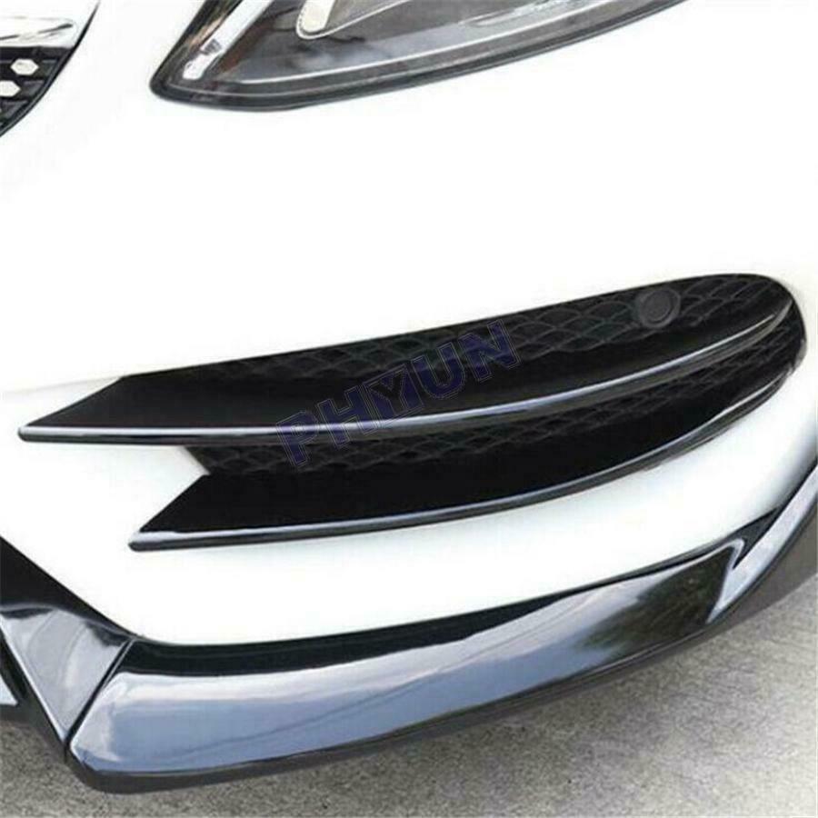 For 2015-18 Mercedes-Benz C Class Front Fog Light Decorative Cover Glossy Black