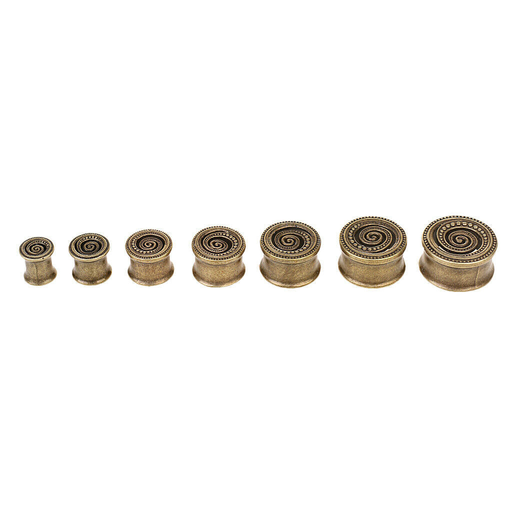 Pair Metal Turbine Ear Tunnel Plug Expander Stretcher Body Jewelry 8mm