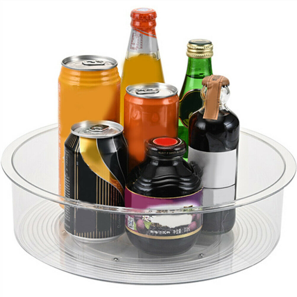 Rotating Storage Tray Kitchen Cabinet table Condiment Holder Cosmetic Organizer