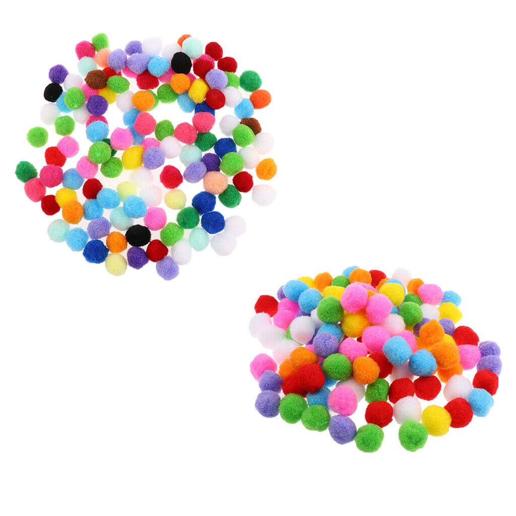 200Pcs Colorful Soft Pompom Balls Clothes Jewelry Supplies DIY Creative Kids