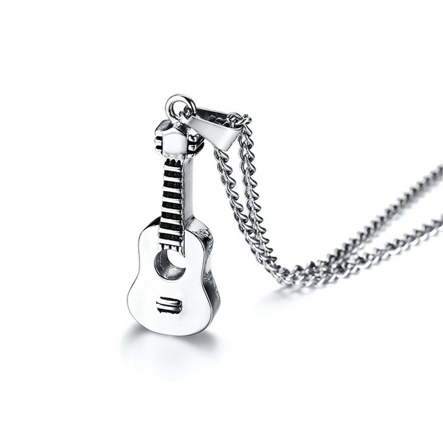 Guitar Shaped Pet Cremation Ashes Keepsake Urn Holder Memorial Jewelry Necklace