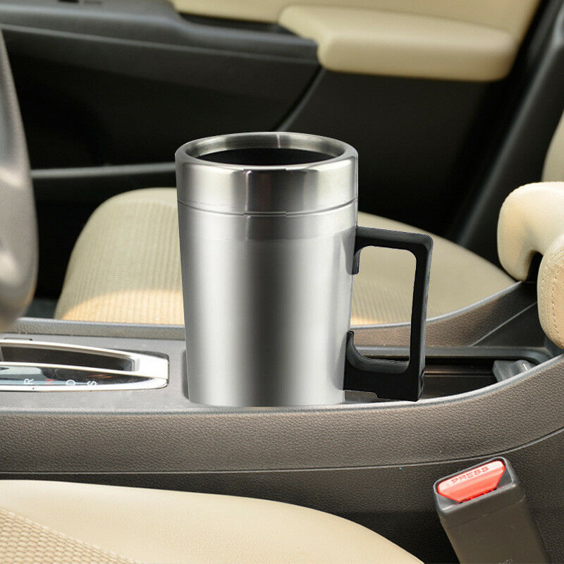 0.3L 12V Car Electric Heated Hot Water Kettle Bottle Cup Stainless Steel Pretty